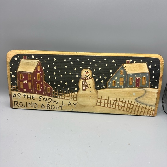 Simplier Times wooden carved winter decor - Picture 1 of 12